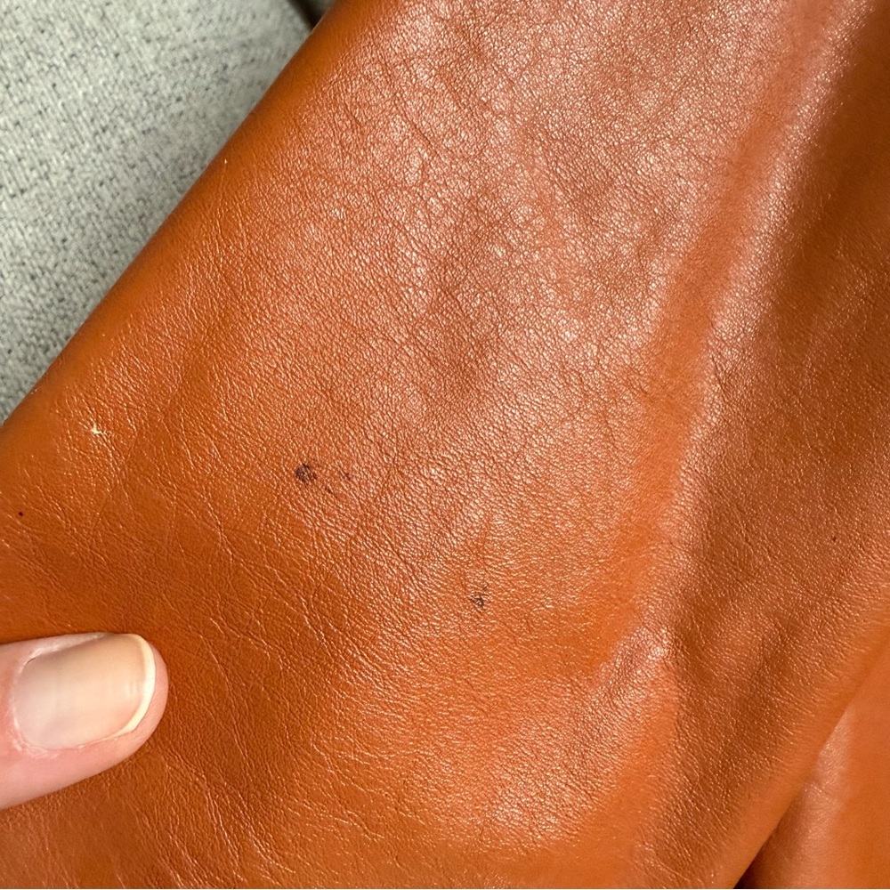 Vintage Leather Fur Collar Coat - Picture 11 of 13